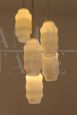 Vintage chandelier in white opaline glass, Italy 1980s