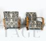 Pair of 1940s Art Deco armchairs in Thonet style