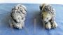 Pair of small sculptures of sleeping lions, inspired by Antonio Canova