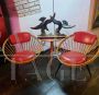 Pair of Circle red armchairs by Yngve Ekstrom, 1960s