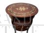 Antique walnut coffee table with bronzes and inlays