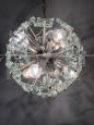 Sputnik chandelier by Fontana Arte in glass, 1968