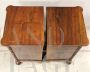 Pair of Louis Philippe walnut nightstands with door and drawer, Italy 19th century