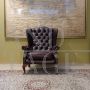 Original burgundy Chesterfield armchair
