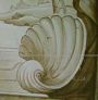Trompe l'oeil with marine scenery, oil on canvas