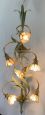 Pair of Banci wall lights in mother of pearl and wrought iron, 1970s          