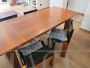 Afra and Tobia Scarpa -Set Mou extendable table + 4 Monk chairs, 1970s