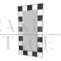 Backlit mirror in black and white glass