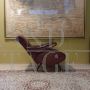Reclining armchair by Nello Pini in burgundy skai