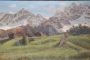 Mountain landscape, oil painting on canvas from the first half of the 20th century                      
                            