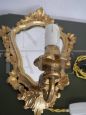 Pair of antique bedroom sconces with gilded mirrors, late 1800s