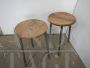 Pair of industrial stools in walnut, 1950s