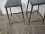 Pair of industrial workshop stools with footrest