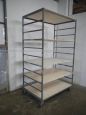 Large industrial trolley with shelves, vintage 1970s