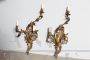 Pair of antique bronze wall lights in Louis XVI style - late 19th century