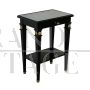 Pair of black lacquered Louis XVI antique style coffee tables