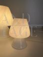 Trio of mushroom lamps in artistic Murano glass, Italy 1970s