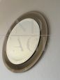 Lupi Cristal Luxor vintage round mirror in beveled crystal, Italy 1970s