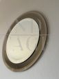 Lupi Cristal Luxor vintage round mirror in beveled crystal, Italy 1970s