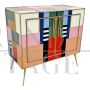 Design small sideboard with two doors in colored glass