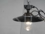 Industrial style black metal outdoor suspension lamp, 1940s