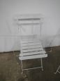 Pair of vintage garden chairs in white lacquered wood, 1950s