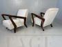 Pair of 1950s Gio Ponti armchairs in white bouclé