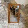 Brutalist style rectangular solid pine mirror, 1980s-90s