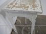 Vintage white wooden small table with drawer