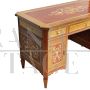 Richly inlaid antique style Lombard centre desk