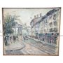 1940s City of Milan Porta Ticinese painting, oil on canvas                