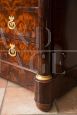 Antique French Empire chest of drawers in mahogany feather with marble top