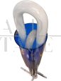 Tetralogy floor lamp by Gabetti and Isola in steel and blue acrylic glass