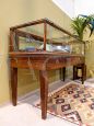 Vintage American large wooden showcase display cabinet
