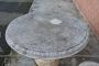 Vintage garden set with table and 4 terrazzo stools in concrete grit