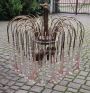 Vistosi waterfall chandelier with pink Murano glass drops, 1970s