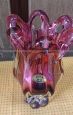 Josef Hospodka artistic vase in pink Bohemian crystal