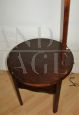 Vintage floor lamp with wooden reading table, 1950s