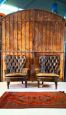 Pair of Chippendale style leather armchairs          
