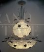 Artistic Murano glass chandelier with black butterflies