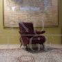 Reclining armchair by Nello Pini in burgundy skai