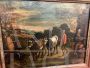 Landscape with oxen and characters - Antique Flemish painting from the 17th century