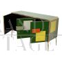Three-door sideboard covered in multicolored glass