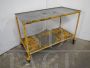 Vintage industrial trolley in yellow lacquered iron, 1960s           