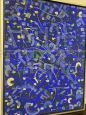 Contemporary abstract painting on canvas in acrylic enamel in shades of blue