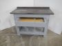 Industrial wooden counter with metal top, 1960s