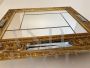 Vintage gilt mirror decorated with bevelled mirrors, 1950s