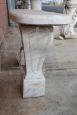Antique outdoor bench in white Carrara marble