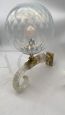 Pair of Seguso sphere wall lights in Murano glass and brass, 1950s