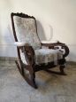 Antique Louis Philippe sculpted and carved rocking armchair
